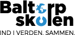 Baltorpskolen logo Baltorpskolen tekst med en globus som O